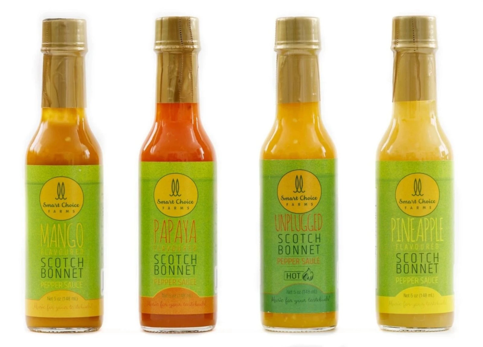 Smart Choice Farms Family of 4 Scotch Bonnet Pepper Sauce Gift Set 5oz