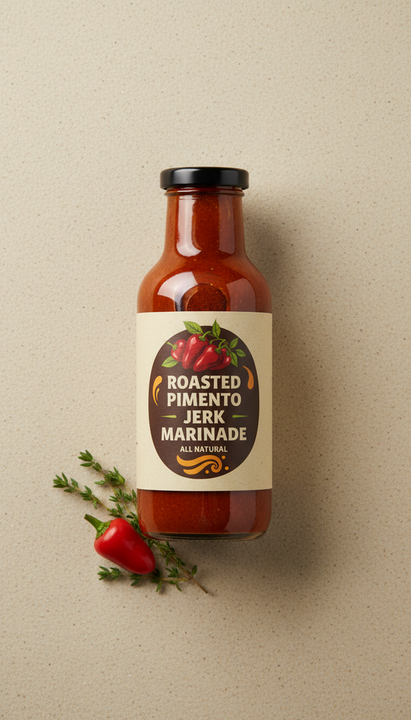 Roasted Pimento Jerk Marinade Glass Bottle