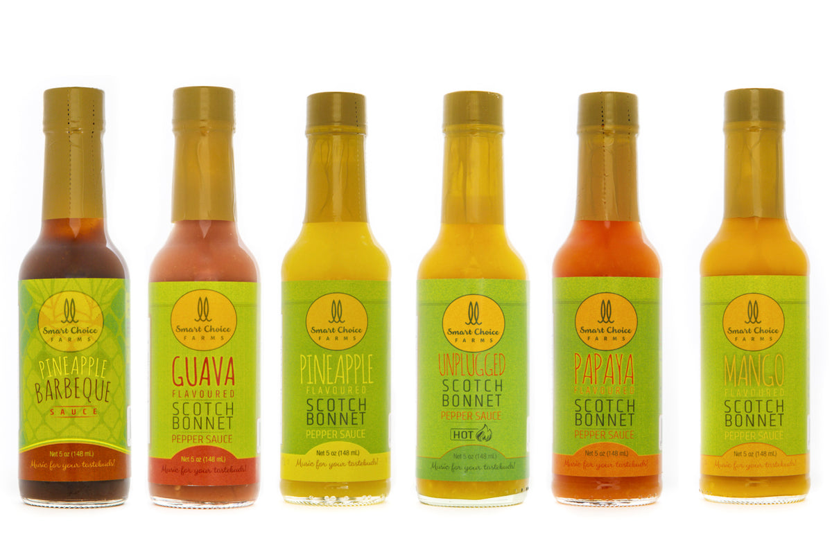 Smart Choice Farms Family of 6 Scotch Bonnet Pepper Sauce Gift Set 5oz