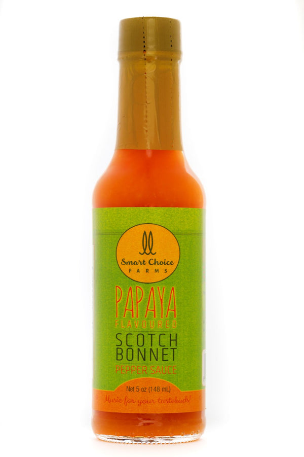 Case of 24 Papaya 5 oz / 150 ml - Papay Flavoured Scotch Bonnet Pepper Sauce