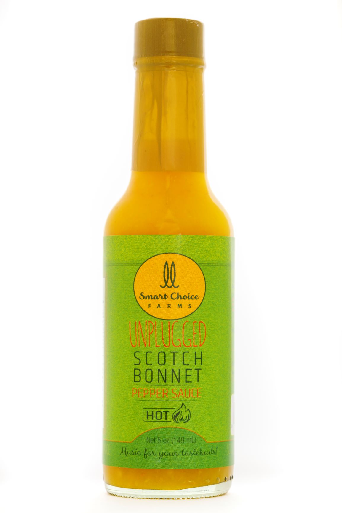 Case of 24 Pure Hot Scotch Bonnet Pepper Sauce 5oz Unplugged by Smart Choice Farms