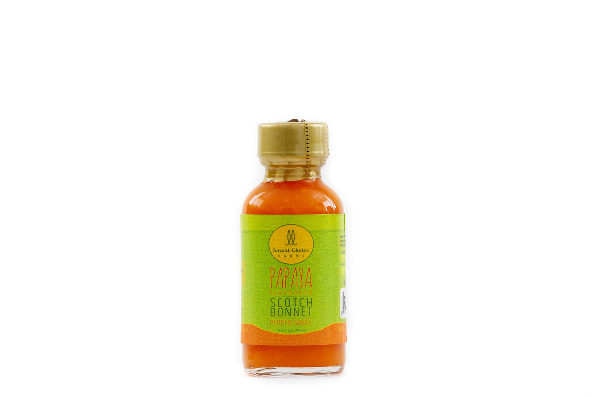 Papaya Flavored Scotch Bonnet Pepper Sauce 1oz by Smart Choice Farms